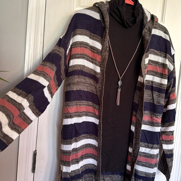 Evelyn Taylor knitted hooded cardigan NWT XL - Picture 3 of 8